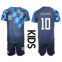Dres Chorvátsko Luka Modric #10 Preč pre deti MS 2022 Krátky Rukáv (+ trenírky)